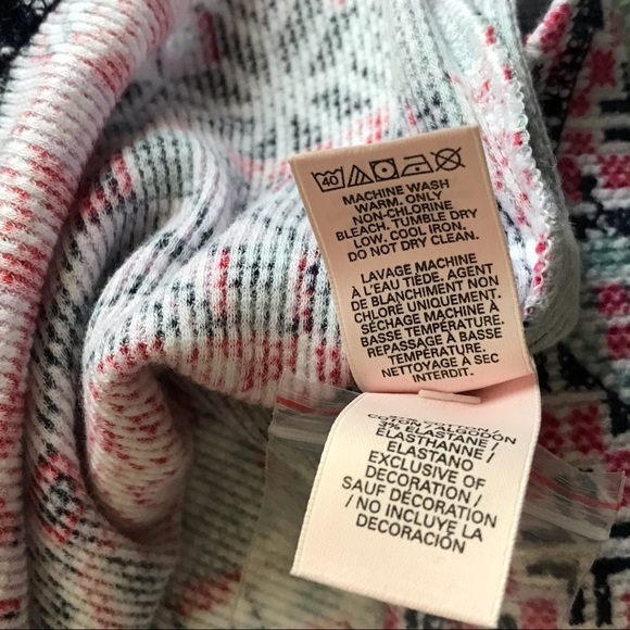 Victoria's Secret Fireside Patchwork Thermal Pajama PJ Waffle Top Large Sz L - Picture 8 of 11